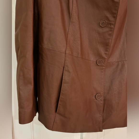 Jessica London size 20 brown leather jacket - Picture 2 of 5
